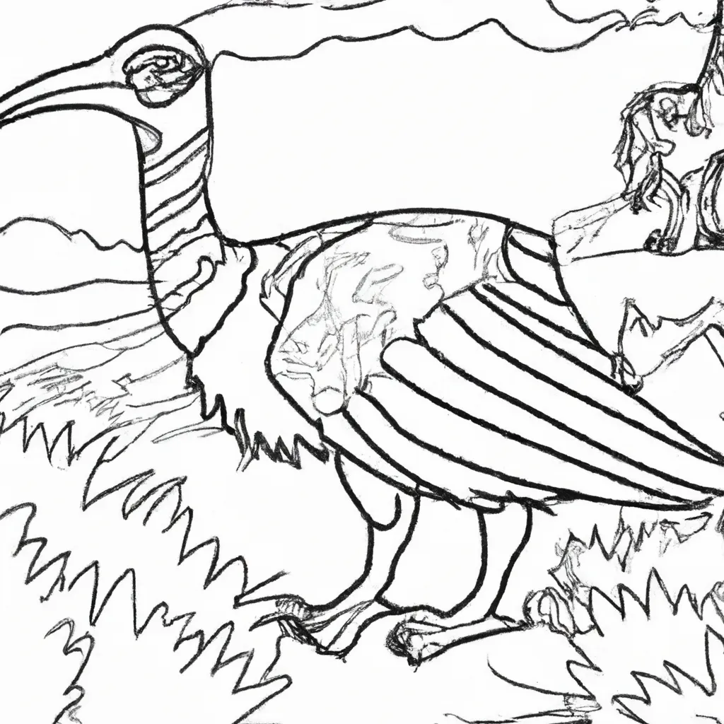 desenhos moa imprimir pintar aves gigantes nova zelandia 3