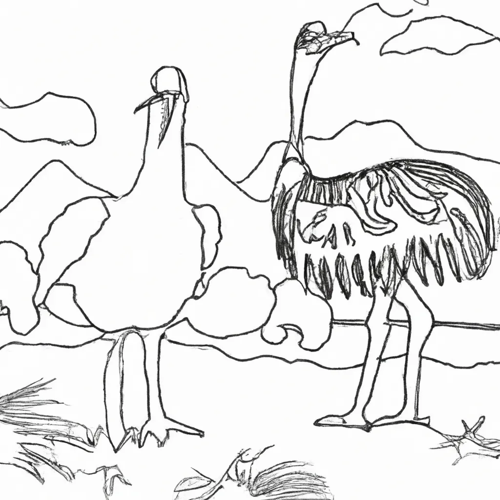 desenhos moa imprimir pintar aves gigantes nova zelandia 8