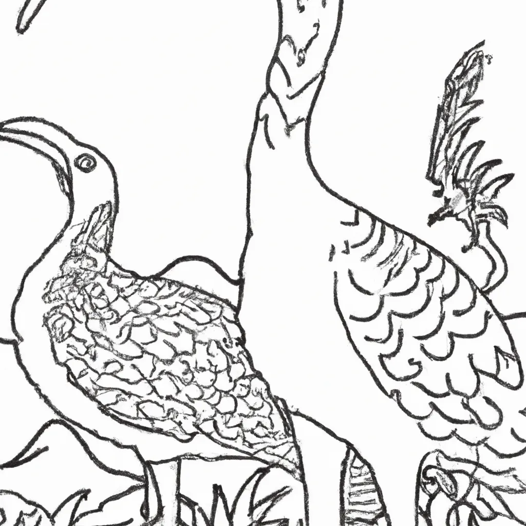 desenhos moa imprimir pintar aves gigantes nova zelandia 12