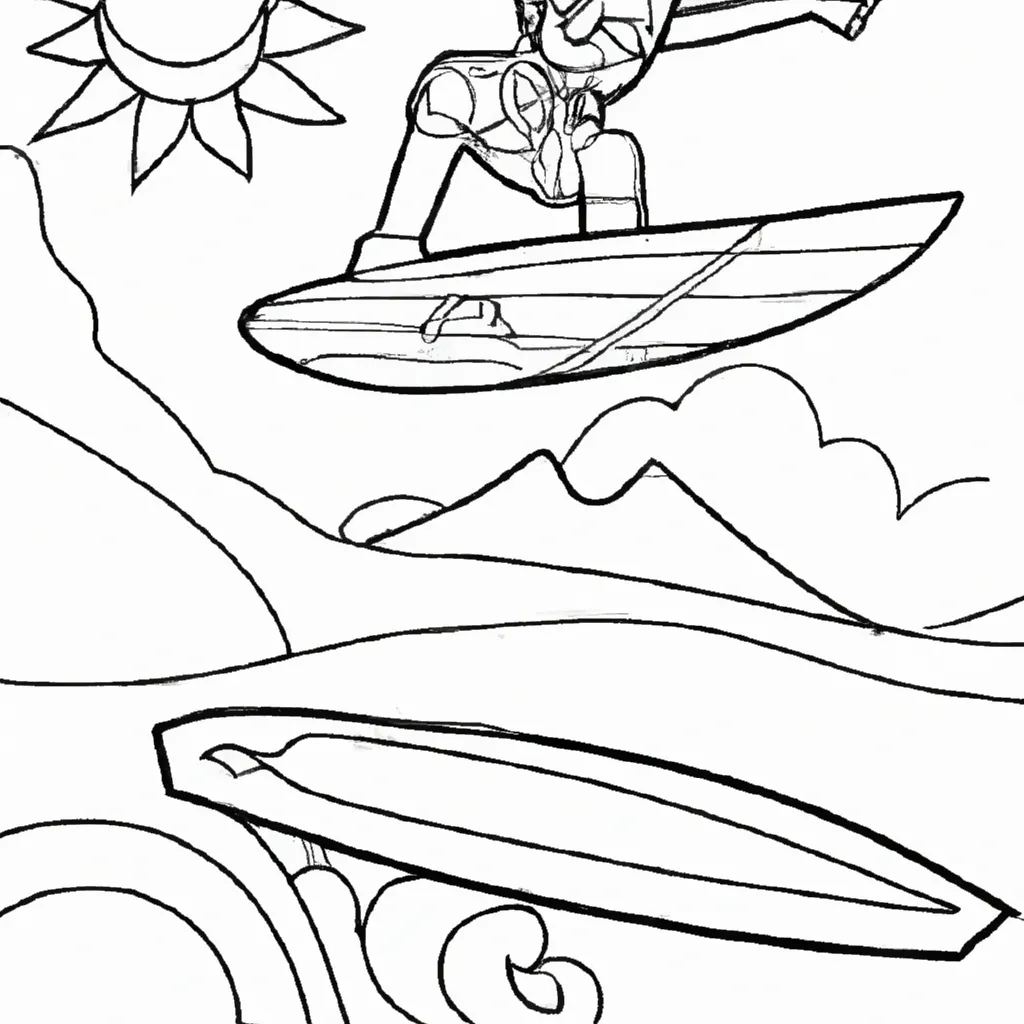desenhos wakeboard imprimir pintar surf lagoa 1