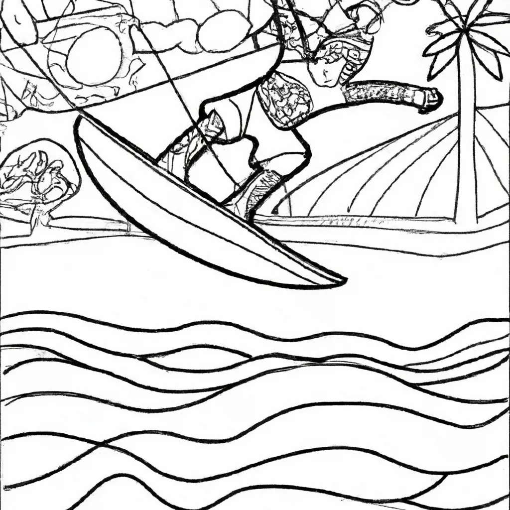desenhos wakeboard imprimir pintar surf lagoa 4