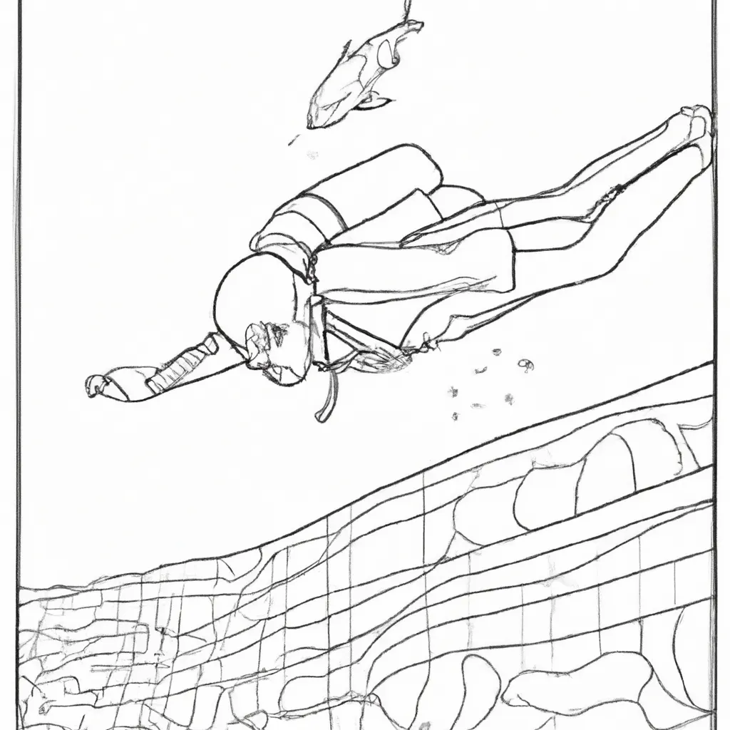 desenhos freediving imprimir pintar mergulho profundo 5