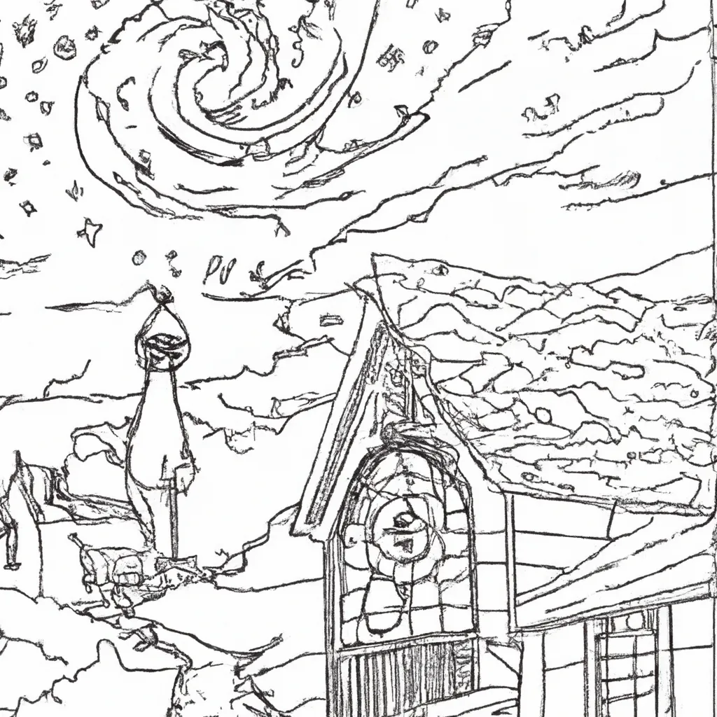 desenhos noite estrelada van gogh imprimir pintar estudo luz cor 10