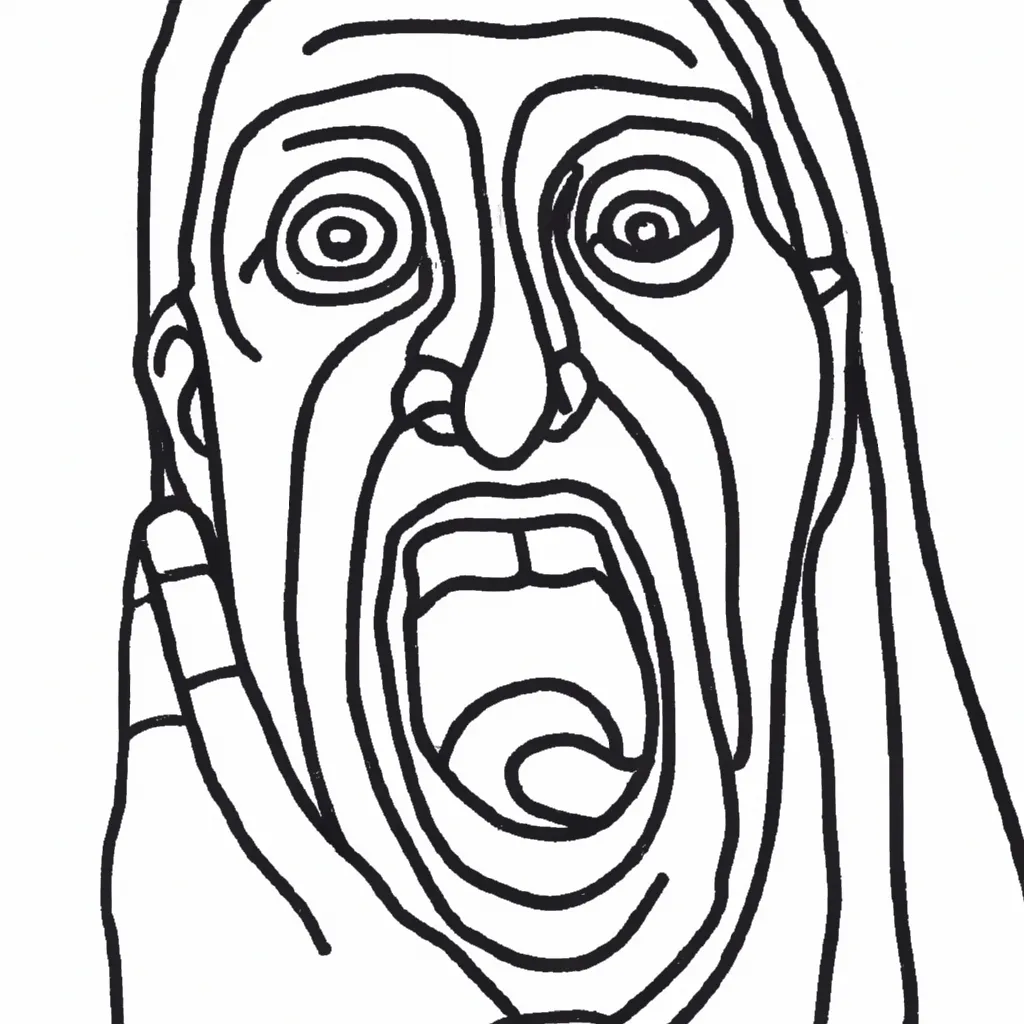 beleza grito munch preto branco desenhos imprimir pintar 1