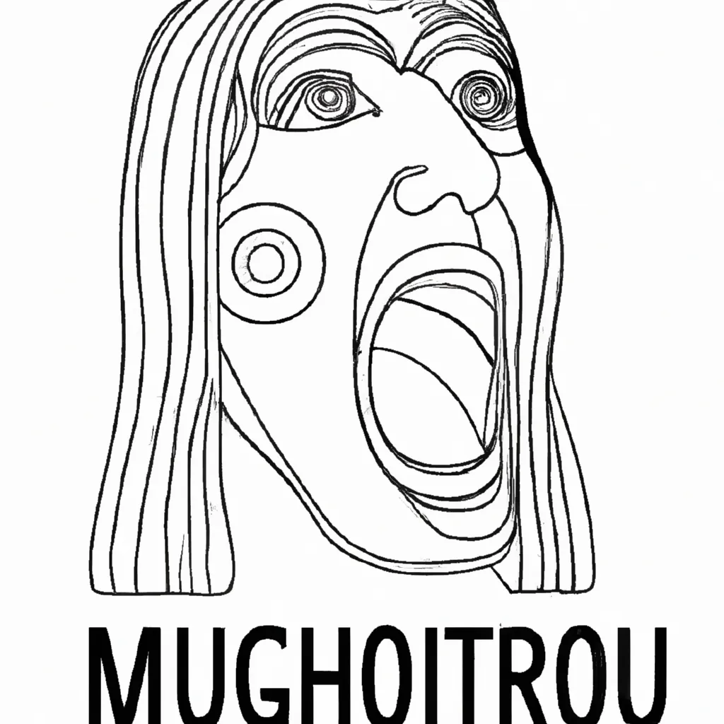 beleza grito munch preto branco desenhos imprimir pintar 11