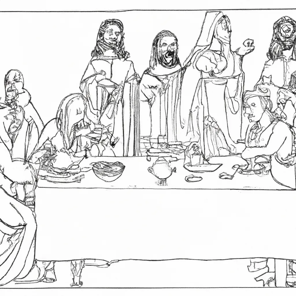 desenhos ultima ceia imprimir pintar 3