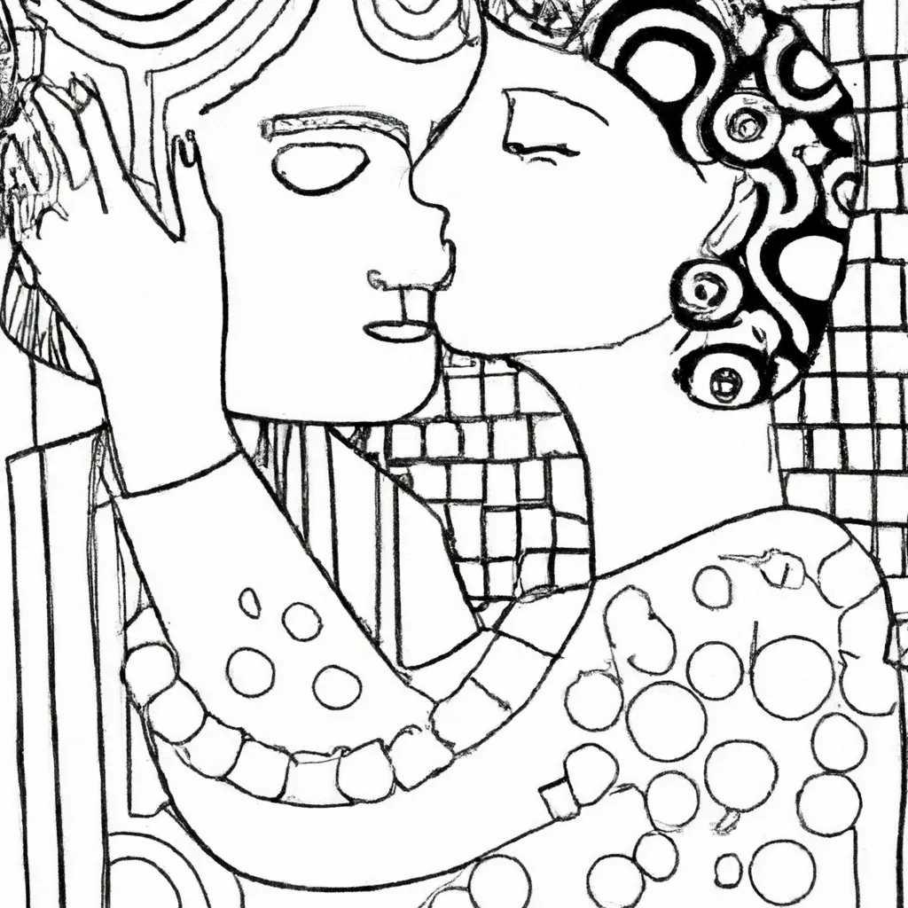 desenhos imprimir pintar beijo klimt