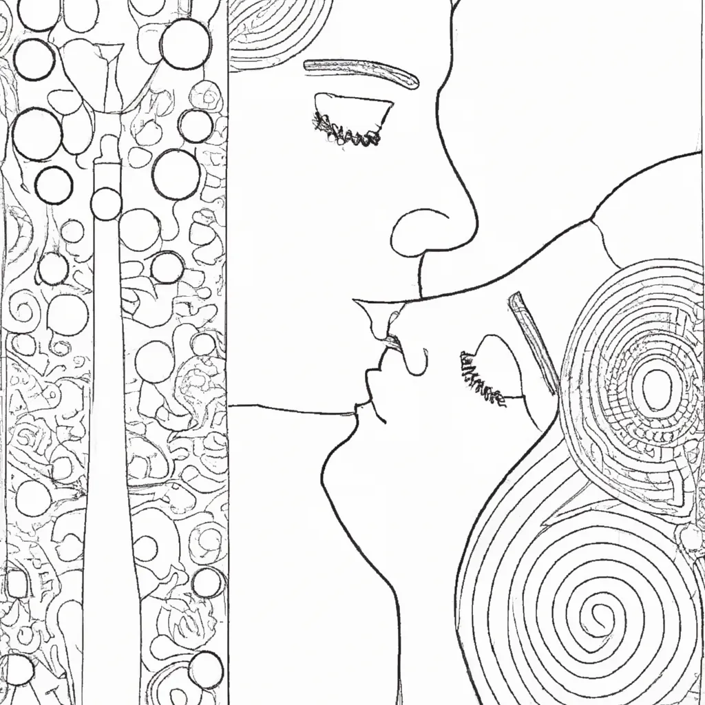 desenhos imprimir pintar beijo klimt 1