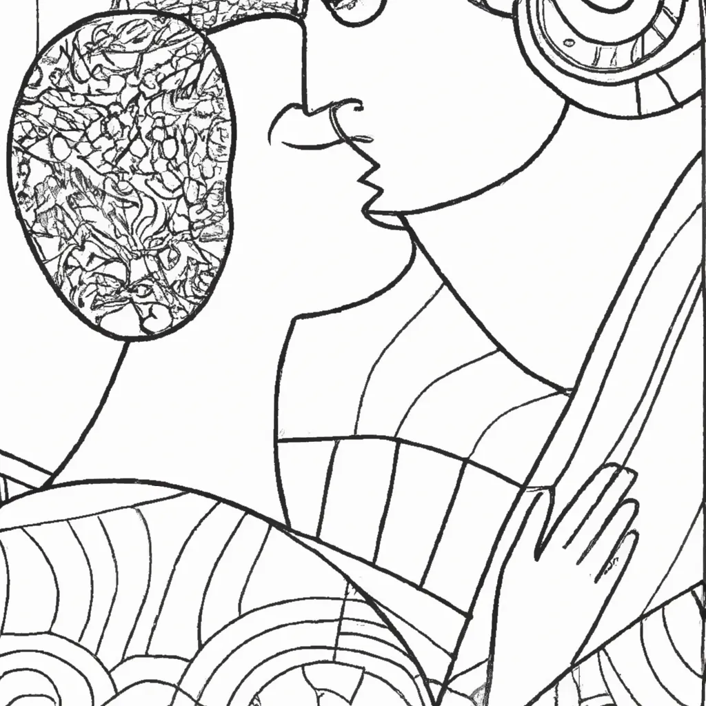 desenhos imprimir pintar beijo klimt 2