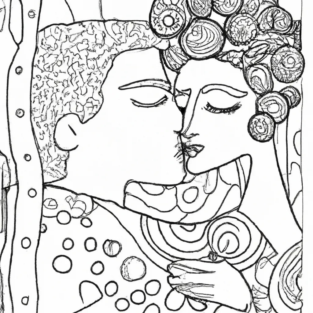 desenhos imprimir pintar beijo klimt 3
