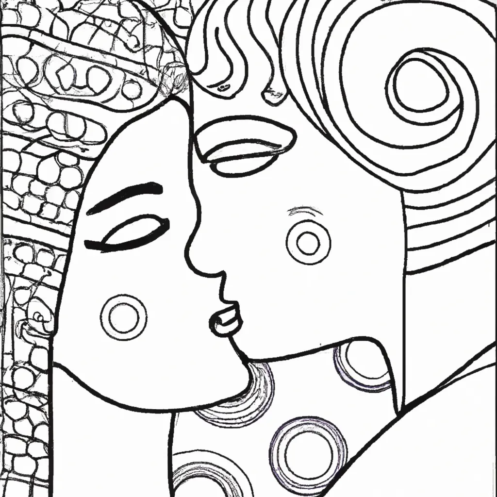 desenhos imprimir pintar beijo klimt 4