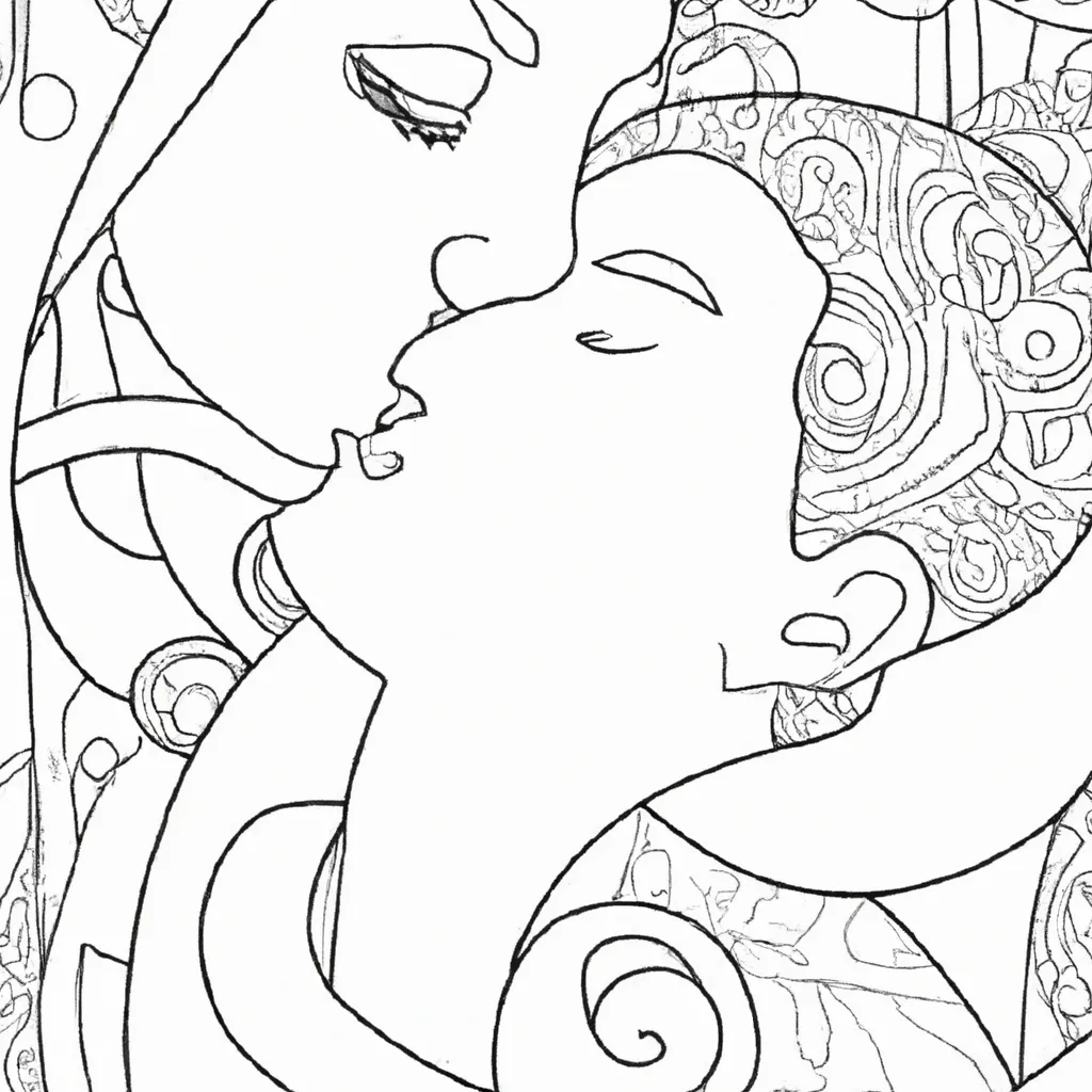 desenhos imprimir pintar beijo klimt 5