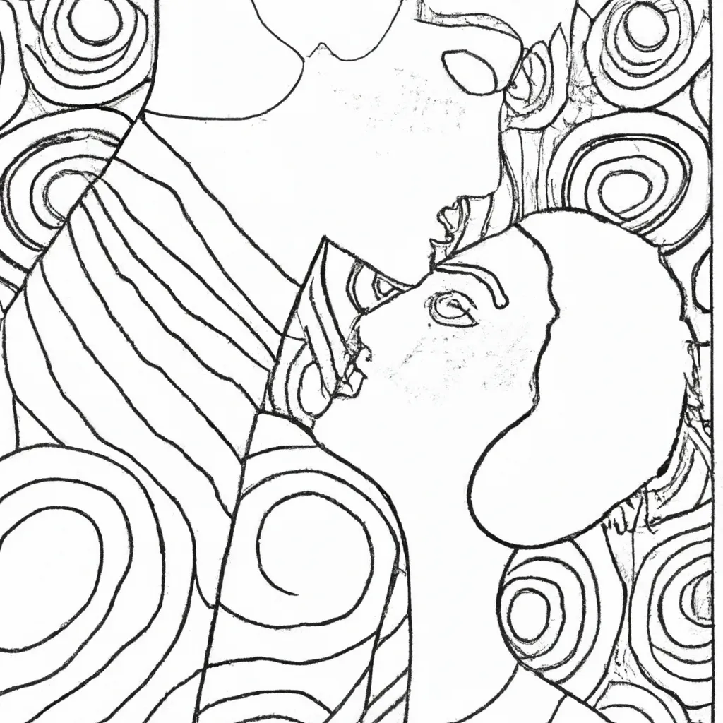 desenhos imprimir pintar beijo klimt 6