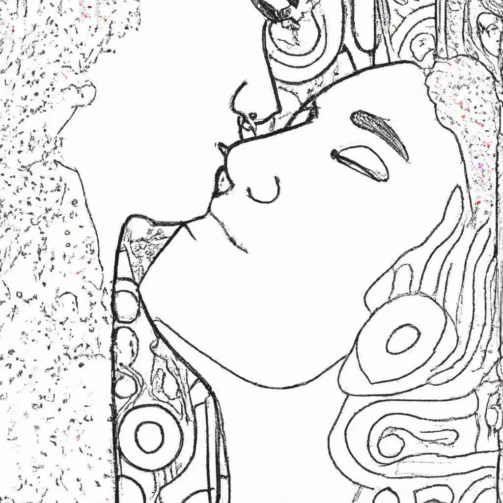 desenhos imprimir pintar beijo klimt 7