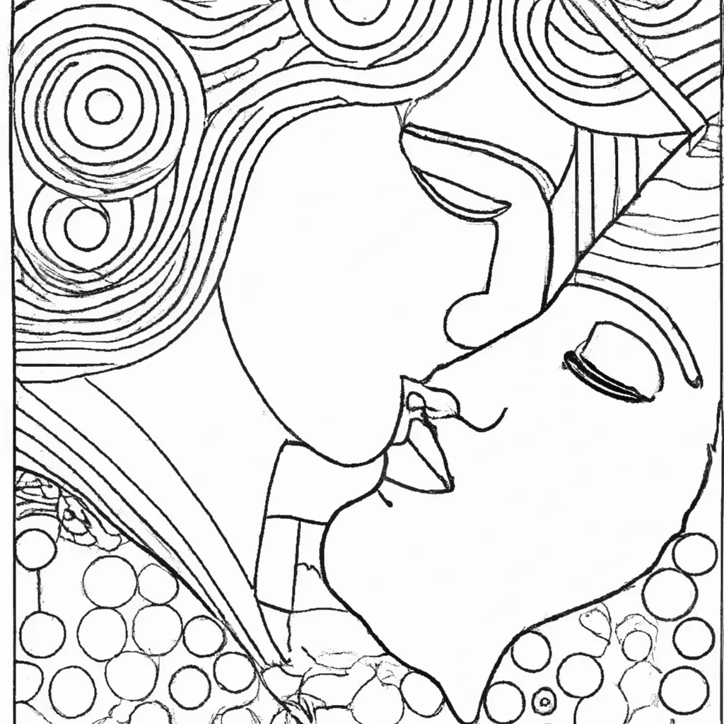 desenhos imprimir pintar beijo klimt 8