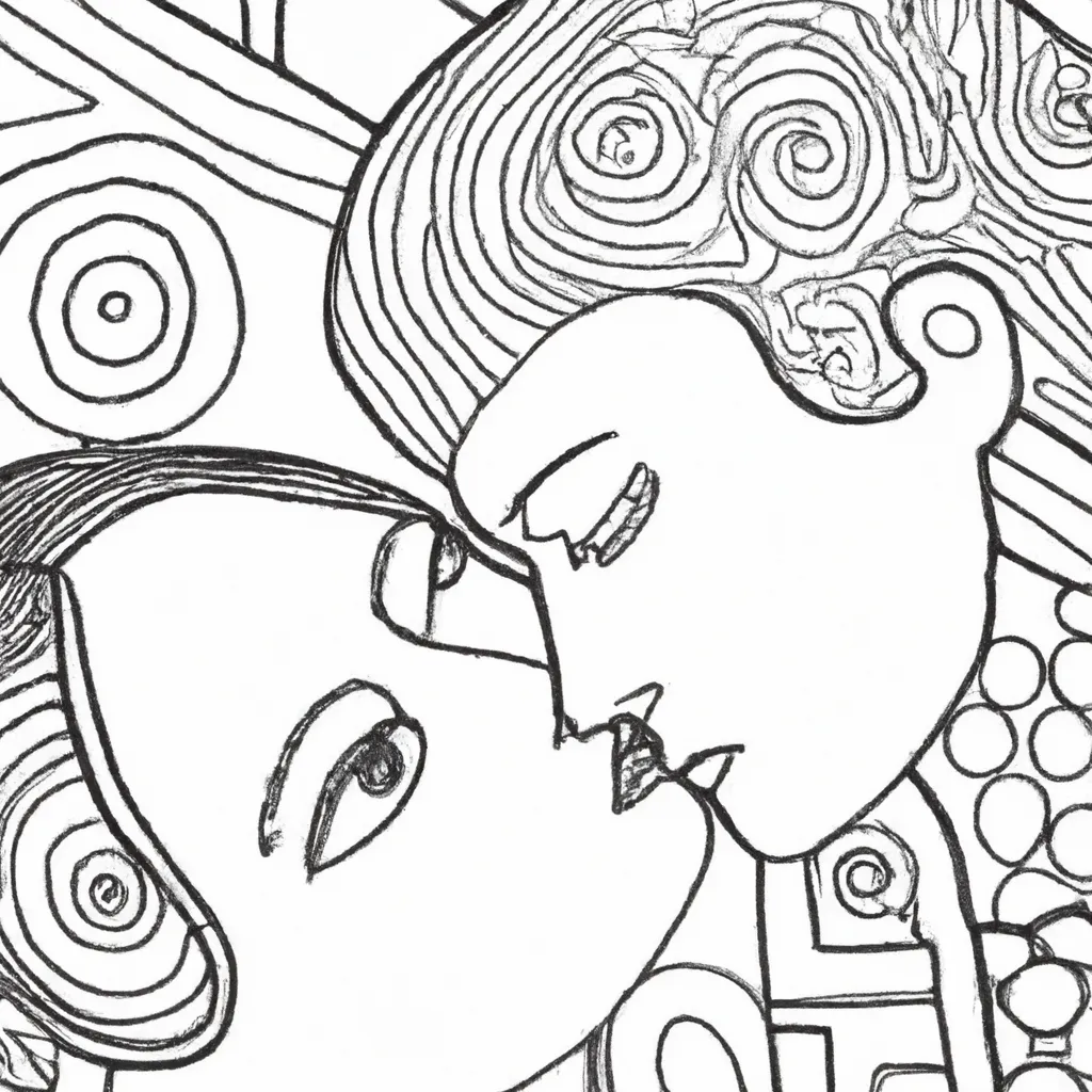 desenhos imprimir pintar beijo klimt 9