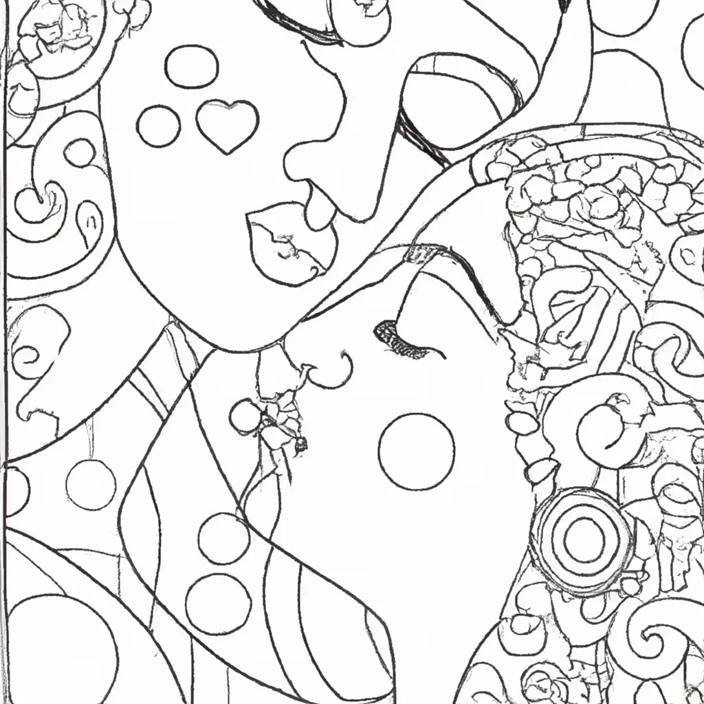 desenhos imprimir pintar beijo klimt 10