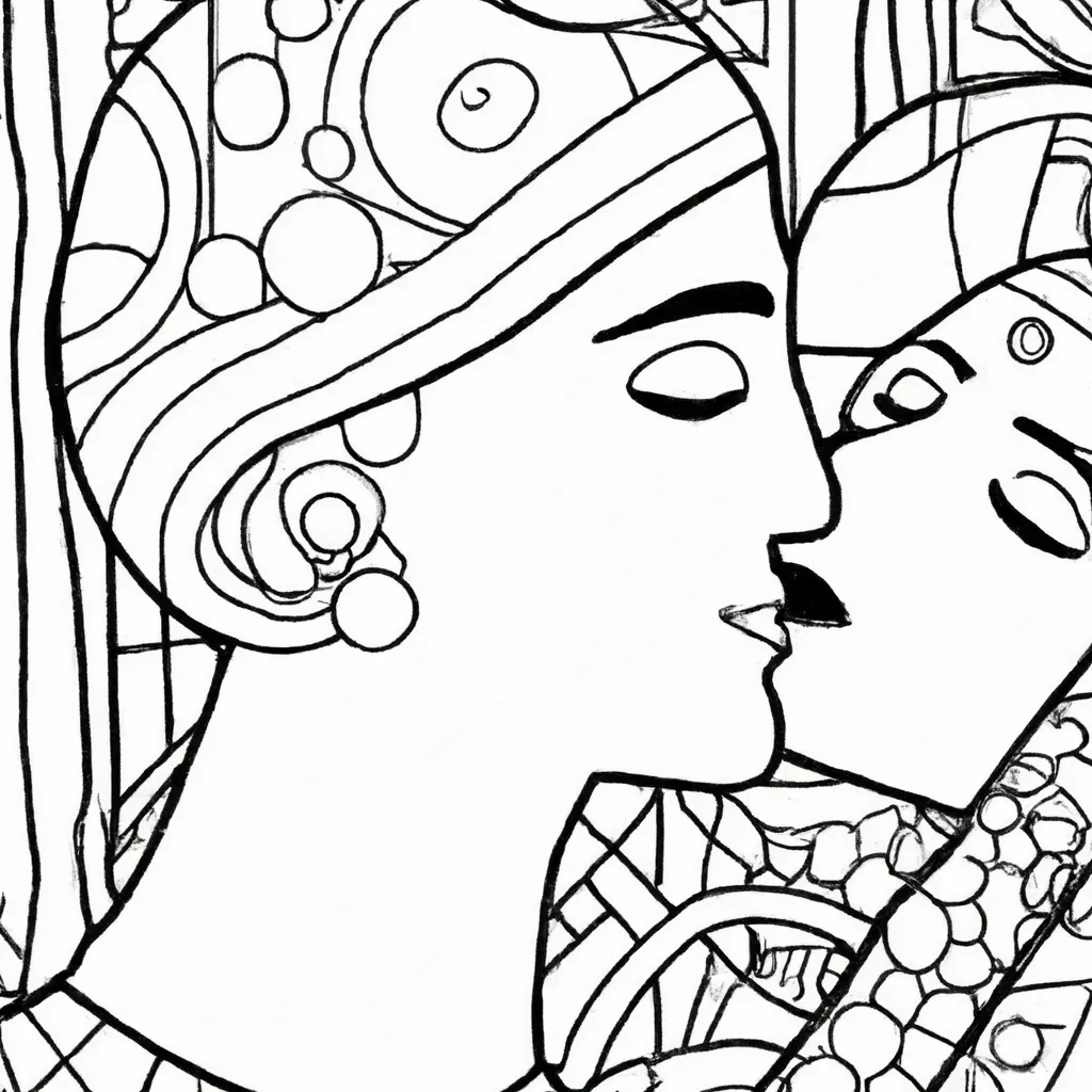 desenhos imprimir pintar beijo klimt 11