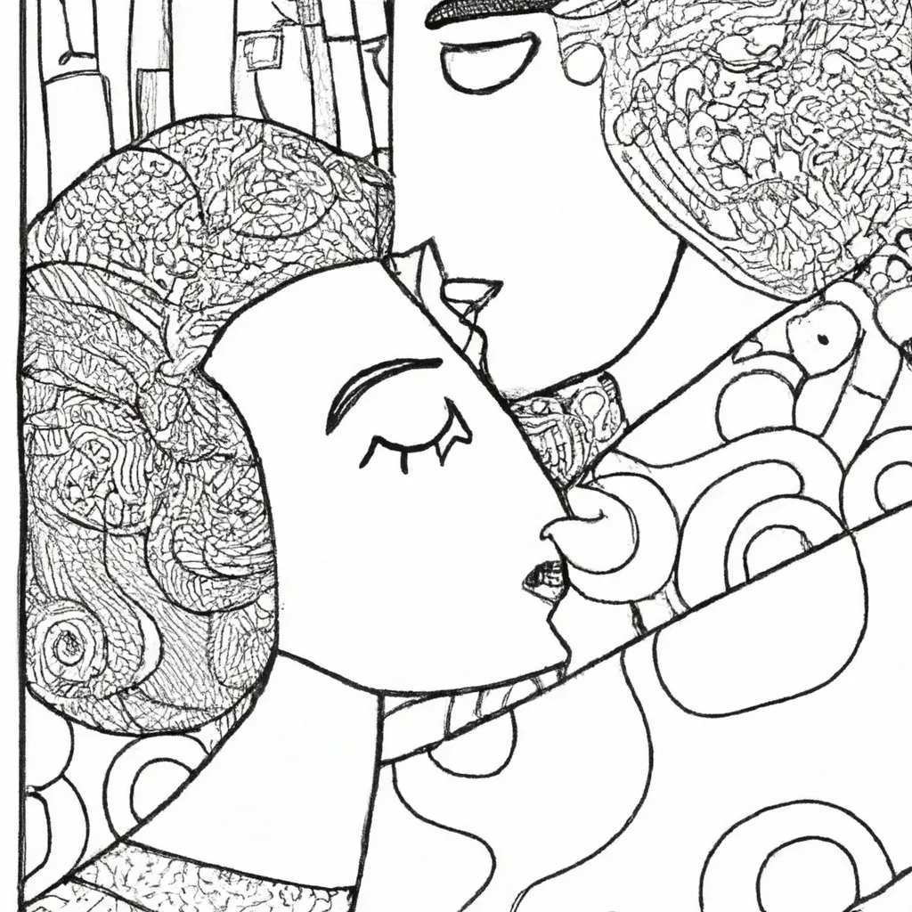 desenhos imprimir pintar beijo klimt 12