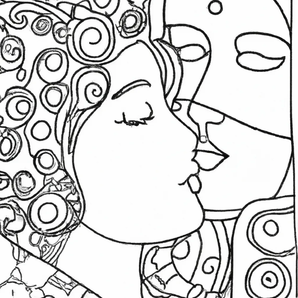 desenhos imprimir pintar beijo klimt 13