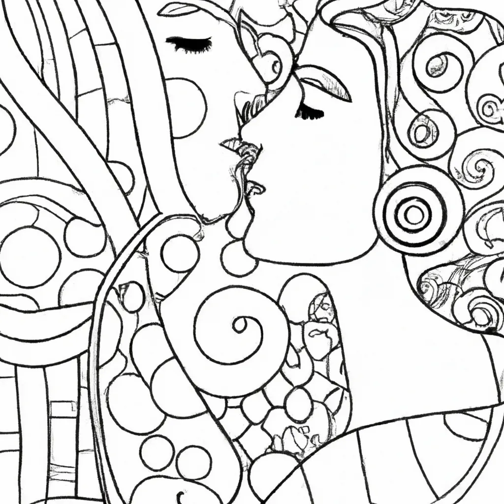 desenhos imprimir pintar beijo klimt 14