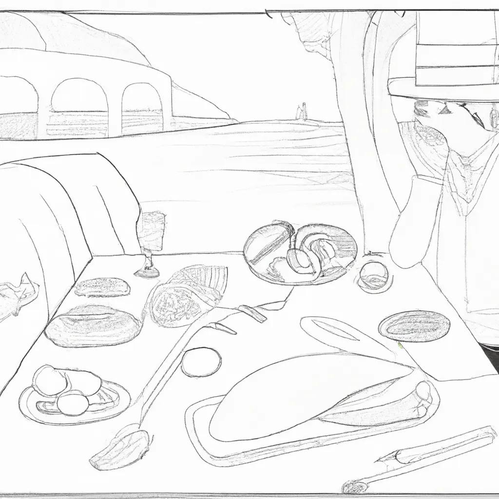 viagem tempo almoco relva manet desenhos imprimir pintar 4