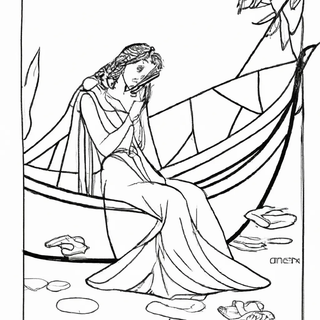 senhora shalott waterhouse desenhos imprimir pintar