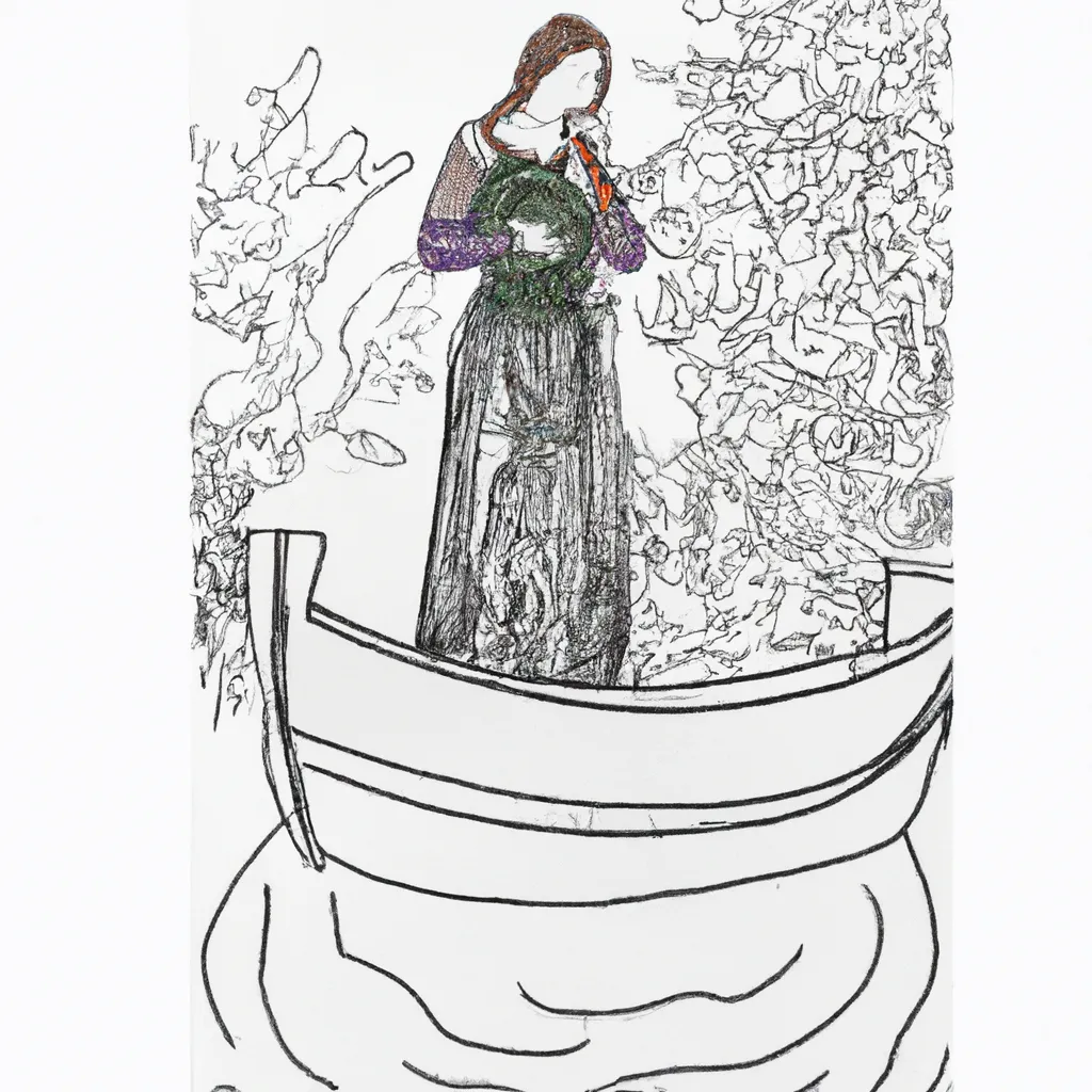 senhora shalott waterhouse desenhos imprimir pintar 14