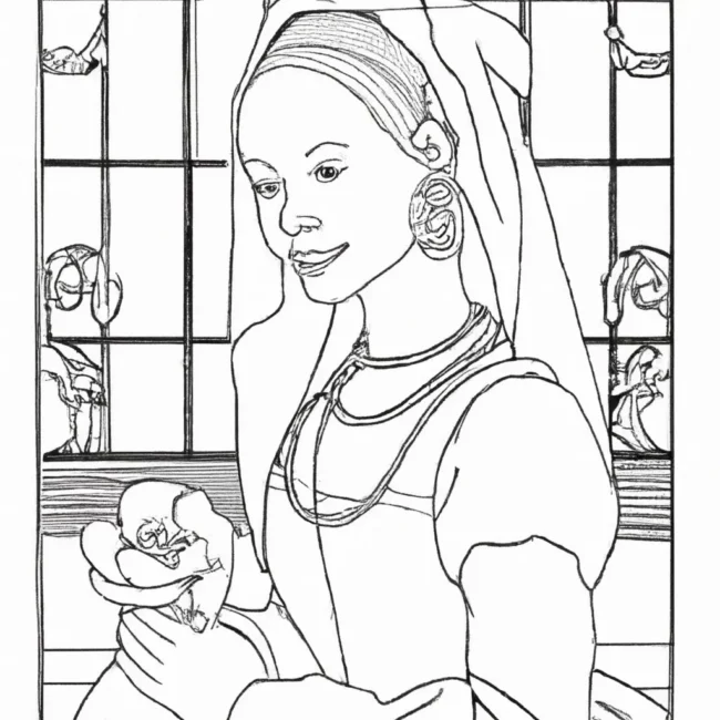menina brinco perola vermeer desenhos pintar 2