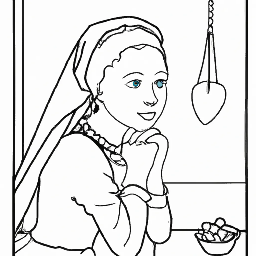 menina brinco perola vermeer desenhos pintar 4