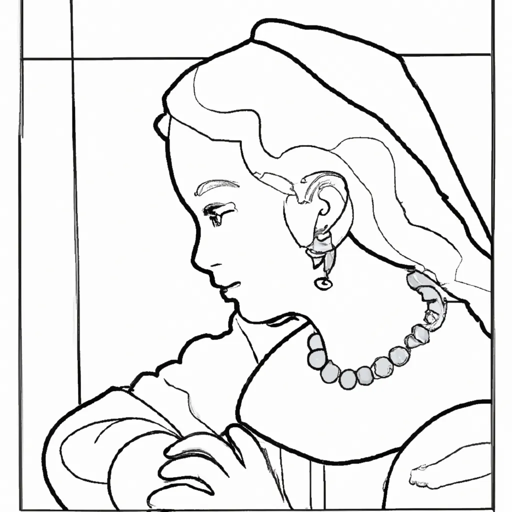 menina brinco perola vermeer desenhos pintar 10