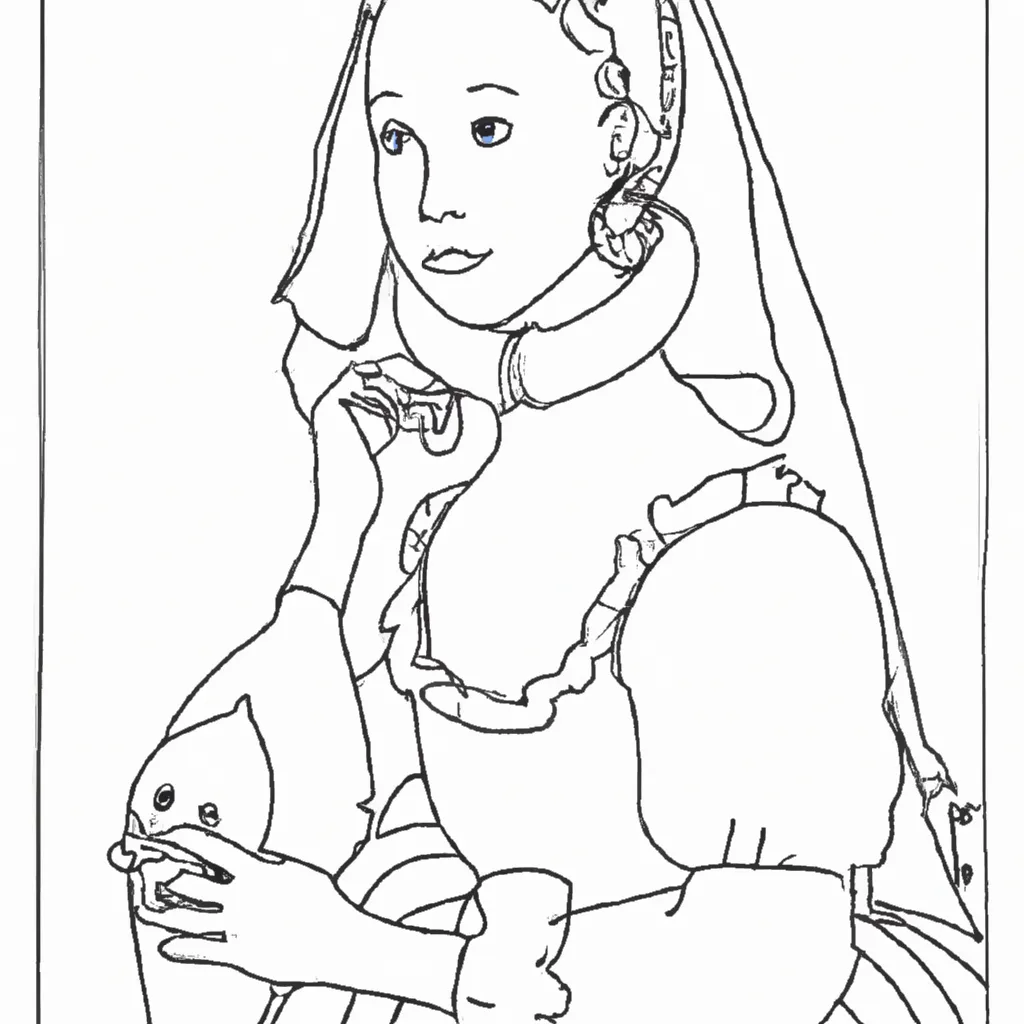 menina brinco perola vermeer desenhos pintar 14