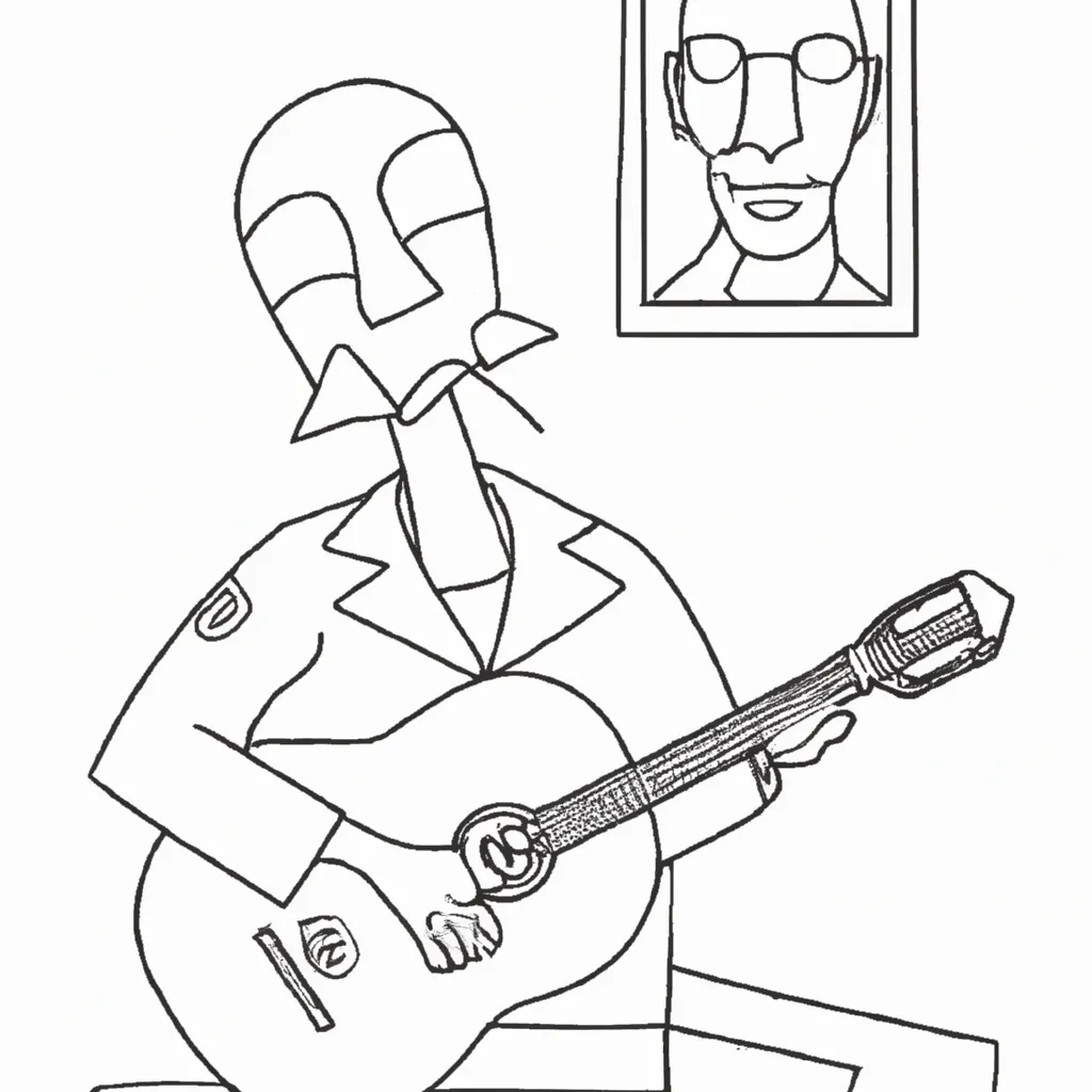 cores ocultas velho guitarrista picasso desenhos imprimir pintar 9