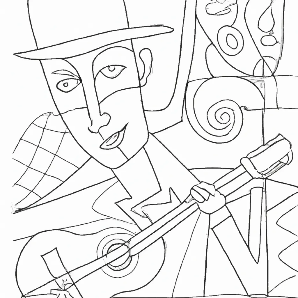 cores ocultas velho guitarrista picasso desenhos imprimir pintar 14