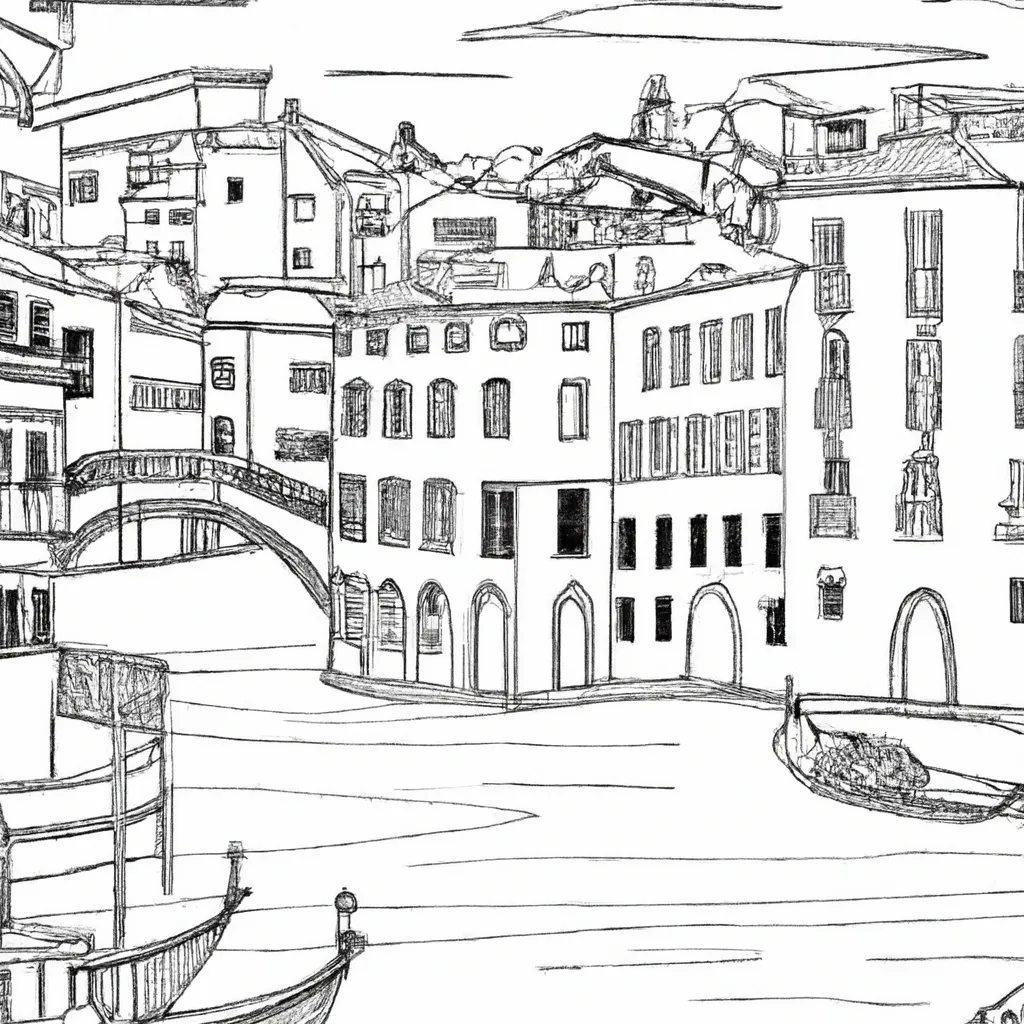 pinte canais veneza desenhos imprimir pintar