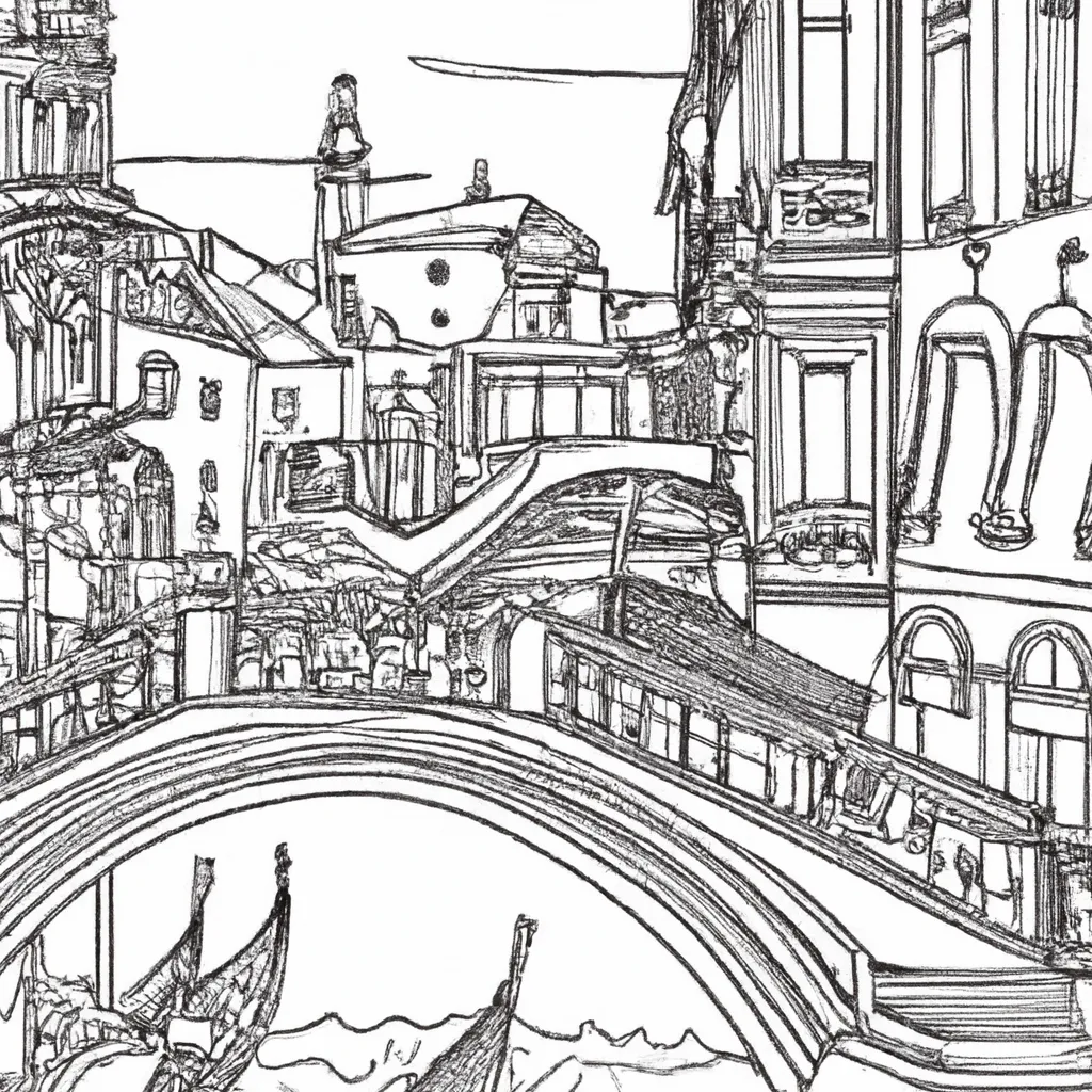 pinte canais veneza desenhos imprimir pintar 1
