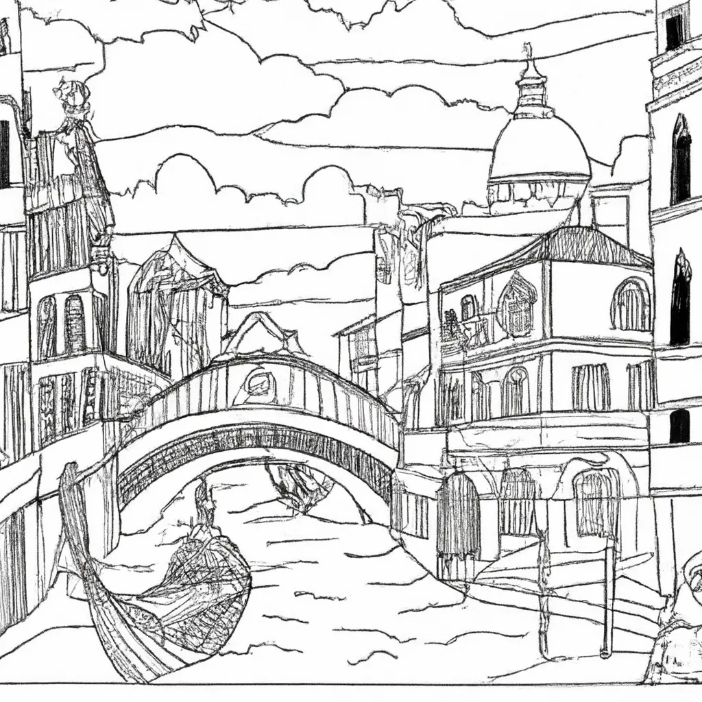 pinte canais veneza desenhos imprimir pintar 3