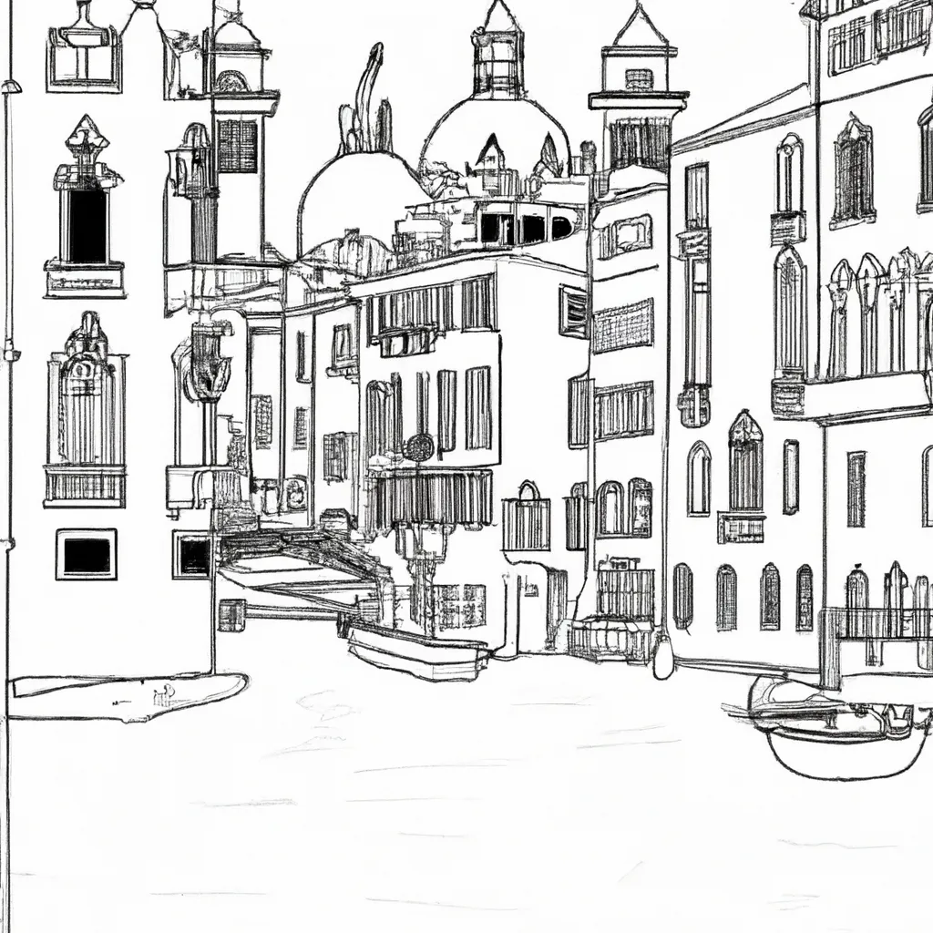 pinte canais veneza desenhos imprimir pintar 7