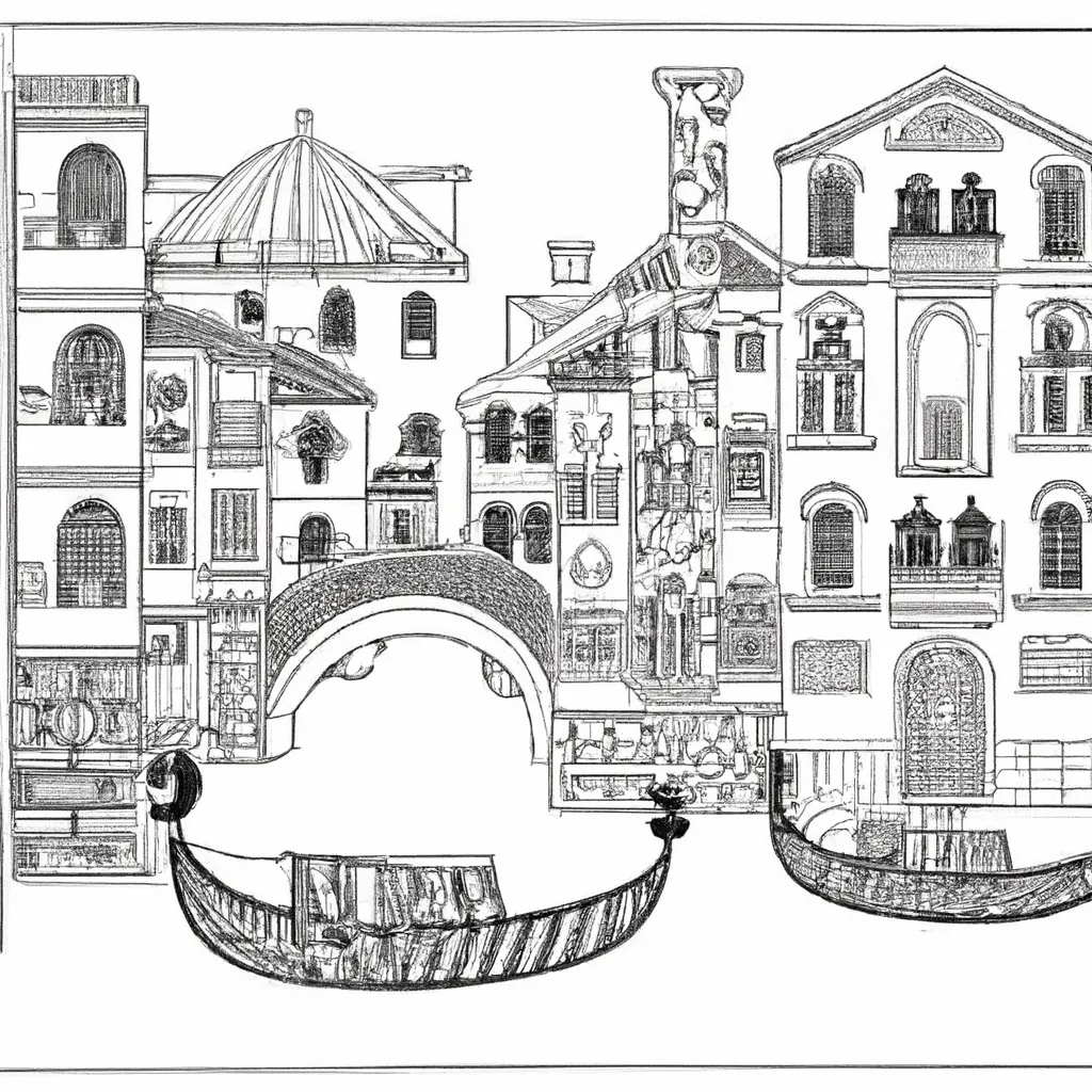 pinte canais veneza desenhos imprimir pintar 8