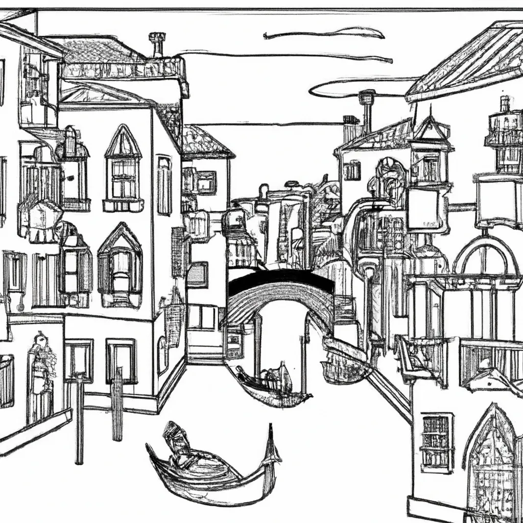 pinte canais veneza desenhos imprimir pintar 9