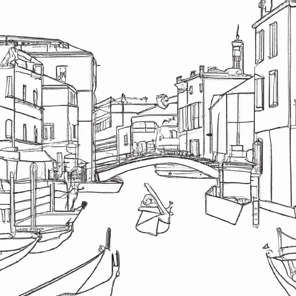 pinte canais veneza desenhos imprimir pintar 10
