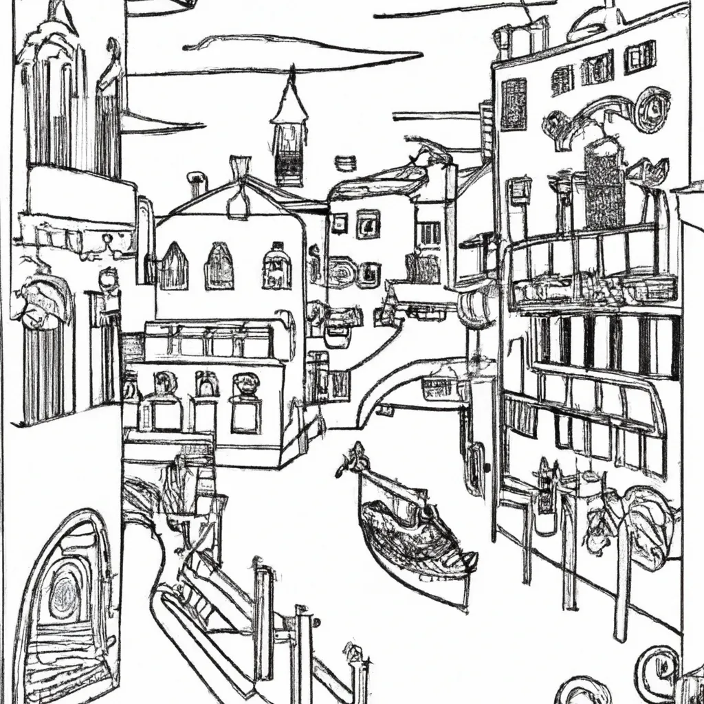 pinte canais veneza desenhos imprimir pintar 11