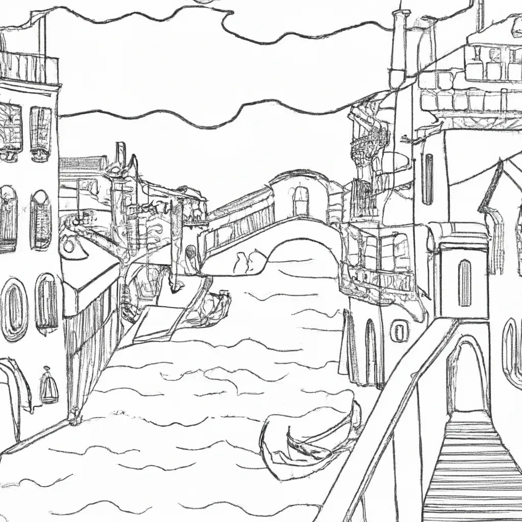 pinte canais veneza desenhos imprimir pintar 12