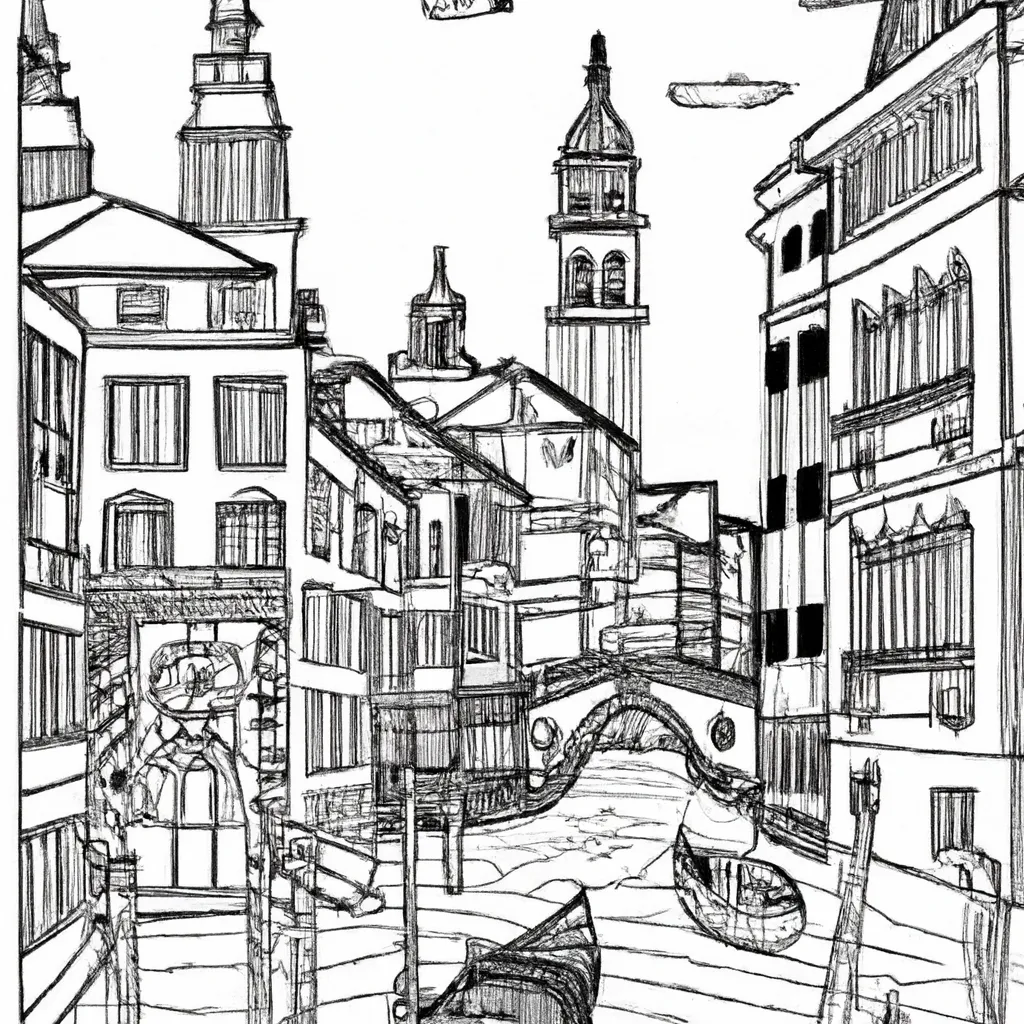 pinte canais veneza desenhos imprimir pintar 13