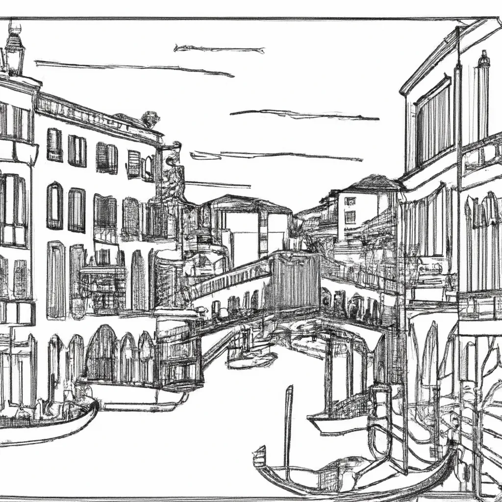 pinte canais veneza desenhos imprimir pintar 14