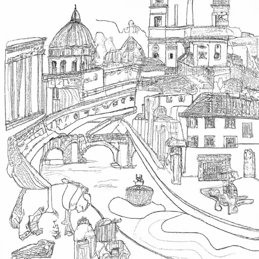 passeio roma antiga desenhos imprimir pintar 1