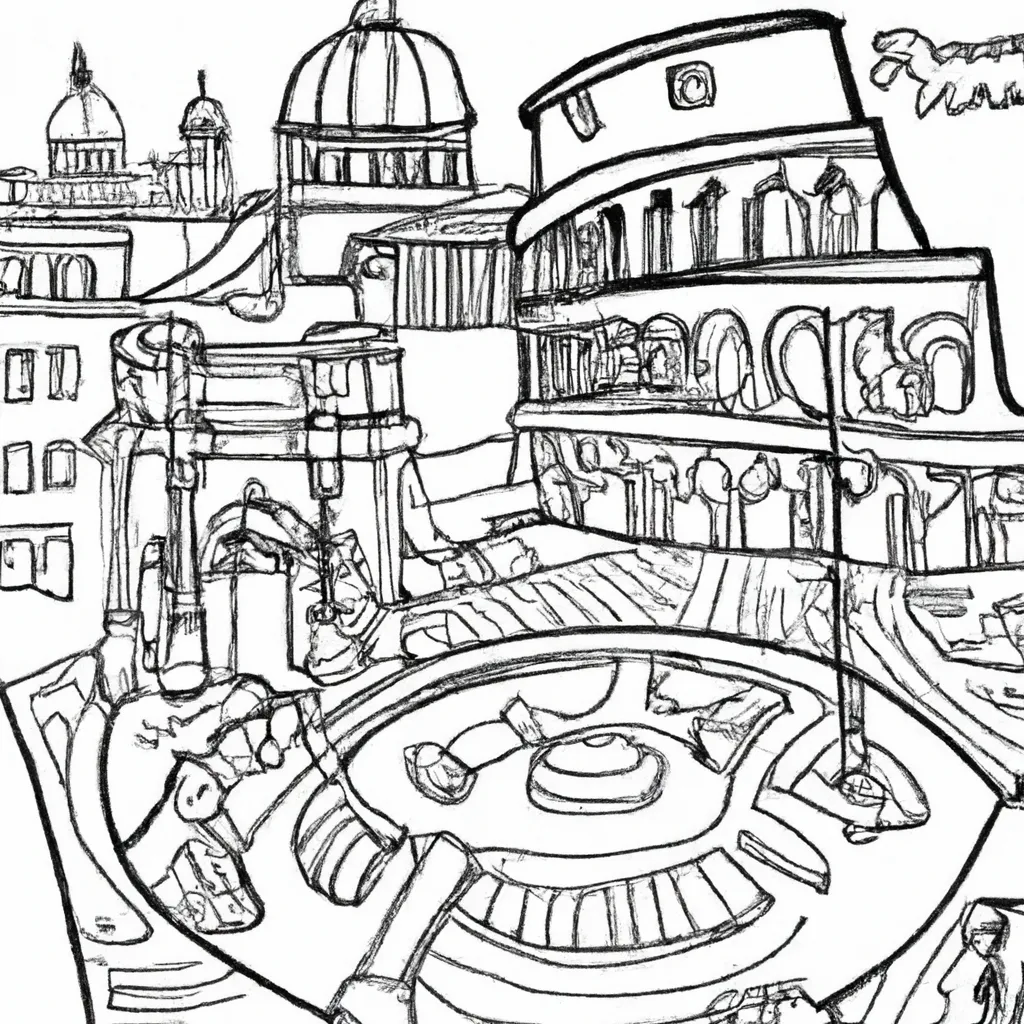 passeio roma antiga desenhos imprimir pintar 3
