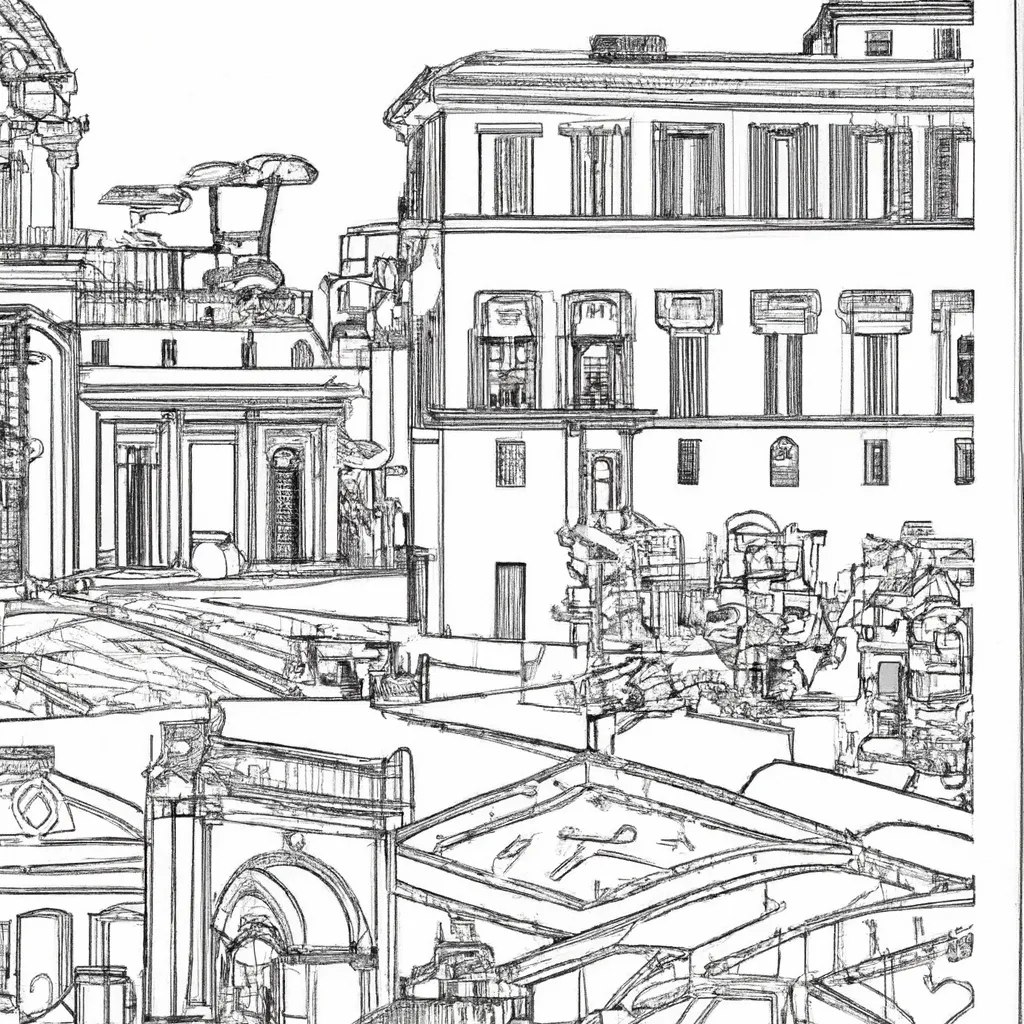 passeio roma antiga desenhos imprimir pintar 7