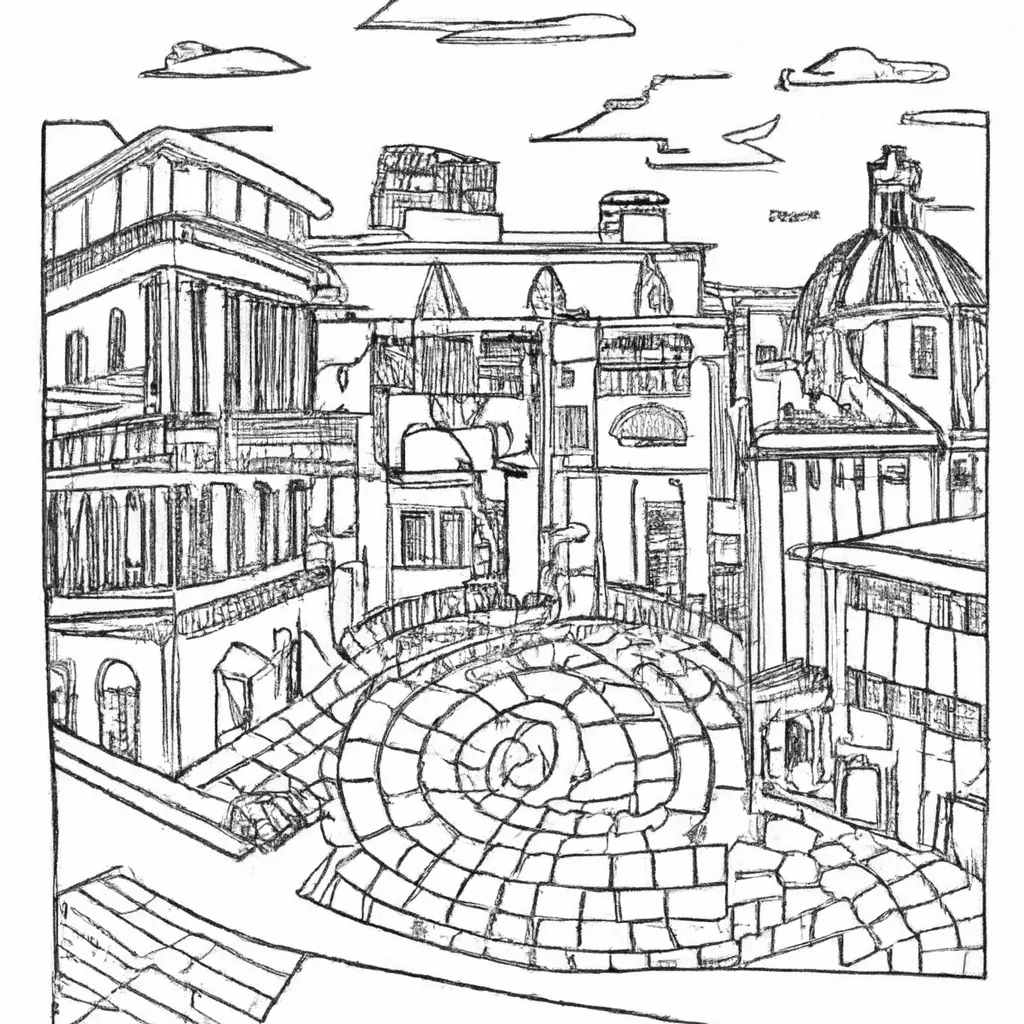 passeio roma antiga desenhos imprimir pintar 8