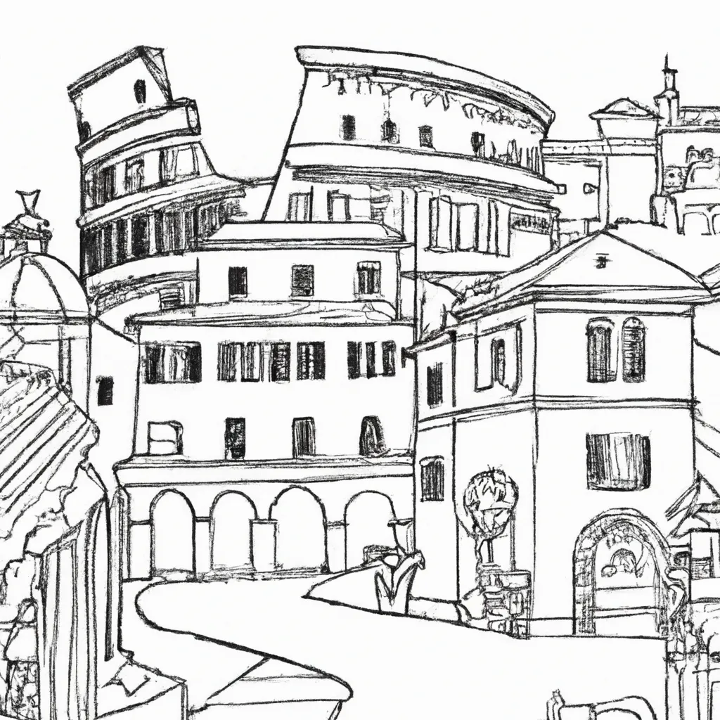 passeio roma antiga desenhos imprimir pintar 11
